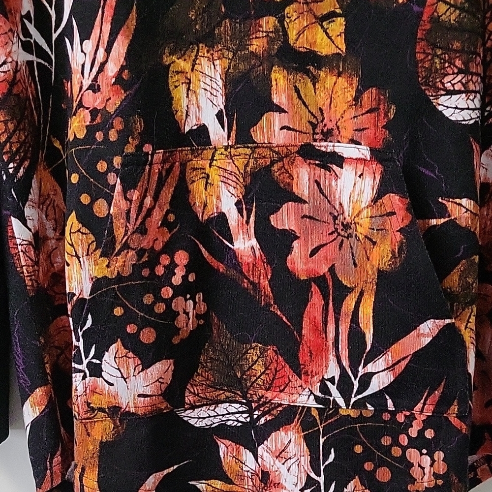 LuLaRoe Black & Orange Floral Hoodie Small Women’s Casual Pullover - Picture 4 of 6